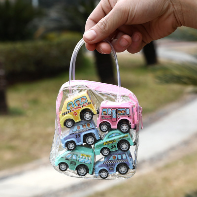 Children's Power Control Car Toy 1 Bag 6 Mini Engineering Vehicle Fire Truck Baby Boy Set Toys Bag