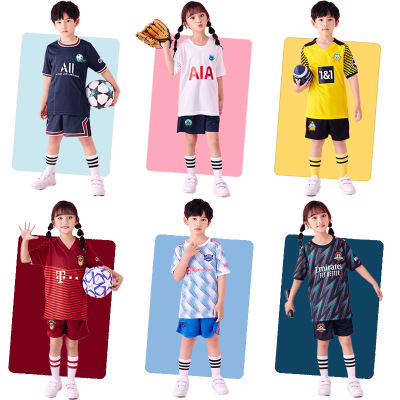 Wholesale Autumn and Winter Children's Football Uniforms Suit Boys and Girls Middle School Elementary School Competition Sports Training Wear Kindergarten Jersey