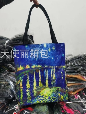 HD Duplex Printing Lightweight Canvas Bag Portable Beach Bag Shopping Tote Bag