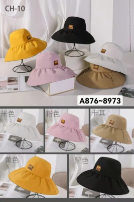 Spring 2022 New Simple Solid Color Fisherman Hat Vinyl Sun Protective Sun Hat Foldable Cloth Cap