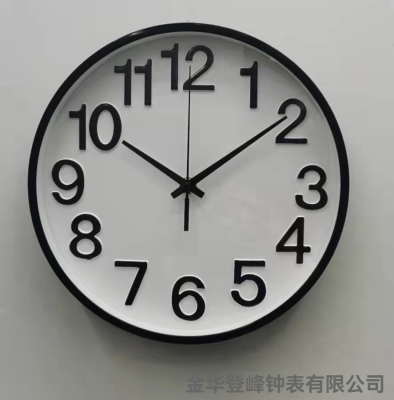 12-Inch Plastic Wall Clock Modern Minimalist Clock Home Living Room Wall Clock Stereo Digital Quartz Clock Wholesale Factory