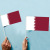 Cross-Border 2022 World Cup Hand Signal Flag Qatar Fans Cheer Plastic Flagpole Hand Flag