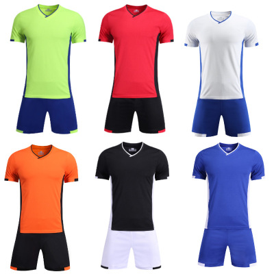 Soccer Suit Set Male Adult Light Board Group Purchase Custom Short Sleeve DIY Competition Team Uniform Football Training Suit Football Suit
