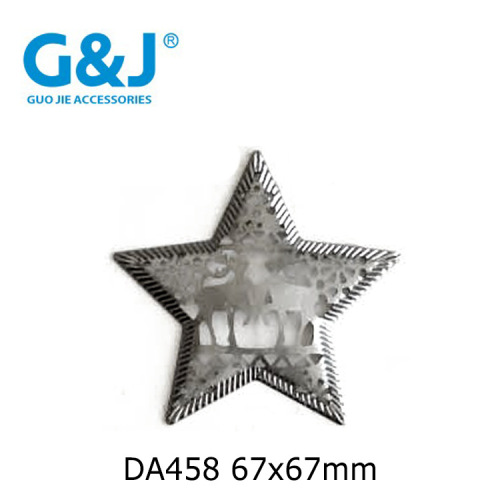 Da458 Guojie Christmas Iron Stamping Accessories Christmas Eve Halloween Accessories Hollow Five-Pointed Star Double Deer