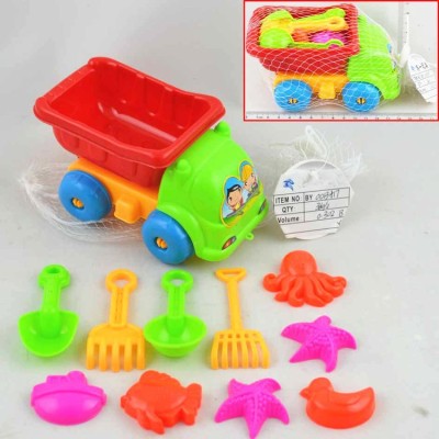 Small Beach Car 11-Piece Set Summer Water Toys Children Digging Sand Tools Play House Toys