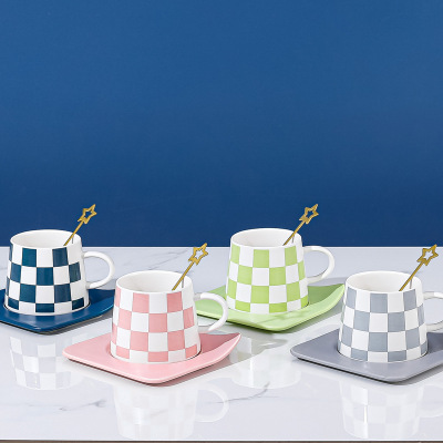 Nordic Ins Ceramic Coffee Set Household Milk Cup Office Coffee Cup Scented Tea Cup Snack Plate Suit