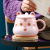 Tiger Year Cute Cartoon Ceramic Cup Home with Cover Spoon Breakfast Milk Cup Creative Little Tiger Student Couple Cup