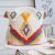 Winter Embroidery Tufted Embroidered Pillow Cover Geometric Rhombus Cushion Cover Rainbow Moroccan Tassel Tassel Pillow