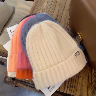 Hat Female Autumn and Winter Korean Style All-Matching Solid Color Digital Ins Knitted Hat Warm Korean Fashion Cute Wool Hat