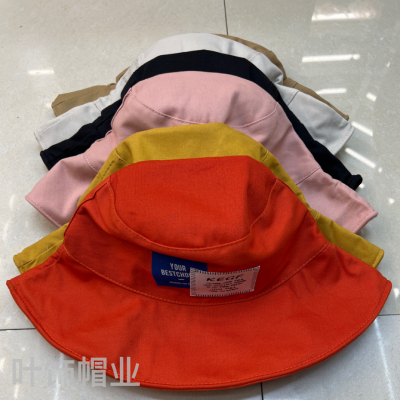 Spring 2022 New Korean Fashion Trendy Cotton Brushed Double-Sided Fabric Same Color Composite Bucket Hat Bucket Hat