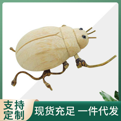 Manufacturers Supply Folk Handmade Creative Toys Crafts Decoration Bamboo Toys Japanese Rhinoceros Beetle Crawlers Paradise
