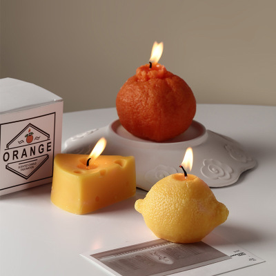 Nordic Ins Internet Celebrity Tangerine Fruit Aromatherapy Candle Household Candlelight Dinner Romantic Fragrance Photo Decoration Ornaments