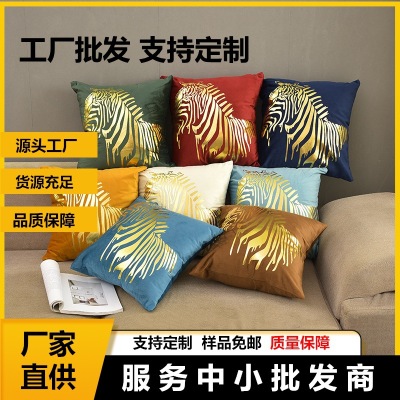 Spot Bronzing Pillow Cover Netherlands Velvet Sofa Cushion Cover Animal Series European Velvet Pillow Wholesale