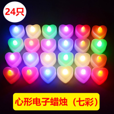Heart-Shaped Electronic Candle Birthday Wedding Love Pendulum Candle Package LED Candle Light Manufacturer Agent