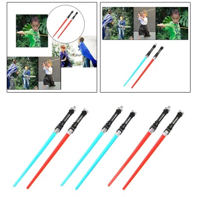 Cross-Border Exciting Light Sword Star Wars Light Sword Toy Sword 2-in-1 Flash Luminous Plastic Sword Boy and Children's Toy