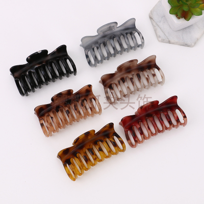 Korean Style Leopard Print Transparent Catch Gap Former Red/Large Size Back Head Updo Hairpin Shark Hairpin Hair Clip Wholesale