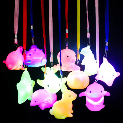 New Large Lanyard Small Night Lamp with Rope Dolphin Small Night Lamp Light-Emitting Toy WeChat Business Push Scan Code Small Gift