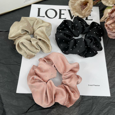 Fashion Trending Hair Accessories Starry Spot Drill Hot Rhinestone Hair Rope Temperament Ponytail Tie Hair Fold Large Intestine Hair Ring Headdress