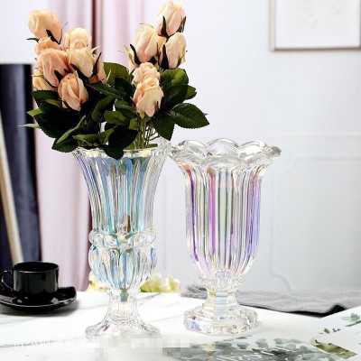 Creative and Classical Roman European Style Storm Lantern Good-looking Internet-Famous Crystal Glass Vase Flower Arrangement Decoration Ornaments