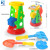 Children Sand Playing Set of Tools Boys and Girls Sand Digging Beach Toys Gift Four-Wheeled Cart Hourglass Gift