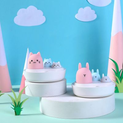 Nordic Internet Celebrity Ins Cat Bunny USB Rechargeable LED Mini Silicone Night Lamp Cartoon Table Decoration Table Lamp