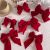 Wine Red Velvet Bow Barrettes Back Head Hair Accessories Simple Festive Hairpin Ponytail Head Clip Side Clip Hair Accessories