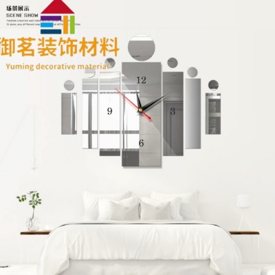 Wall Clock Home Diy3d Stereo Decorative Clock Acrylic Number Mirror Sticker Wall Clock