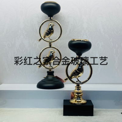 New Chinese Candlestick Home Ornament Dining Table Wine Cabinet Decoration Romantic Candlelight Dinner Props Decoration Candle Holder