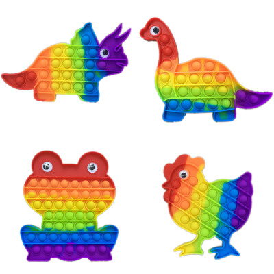 Rainbow Triceratops Dinosaur Frog Cock with Eyes Animal Deratization Pioneer Child Parent-Child Interaction Educational Toys