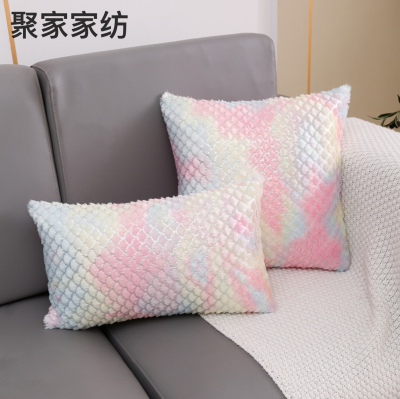 New Foreign Trade Cross-Border Pillow Cover Plush Bronzing Lumbar Support Pillow Factory Couch Pillow Lumbar Pillow Cushion