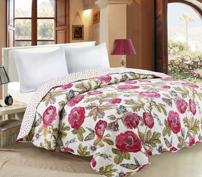 Printed Three-Piece Home Textile Set Brushed Quilt Quilted Embroidery Home Boutique Air Conditioner Quilt Cover Bedding