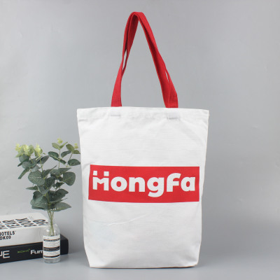 Factory Supply Simple Modern Portable Canvas Bag Printed Logo DIY Student Portable One Shoulder Cotton Bag Wholesale