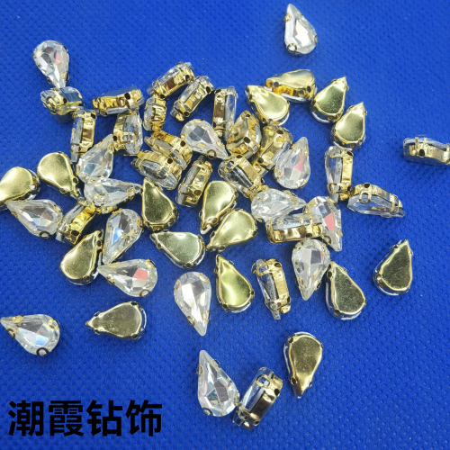 hand-stitched water drop glass diamond decorations hot diy handmade gold
