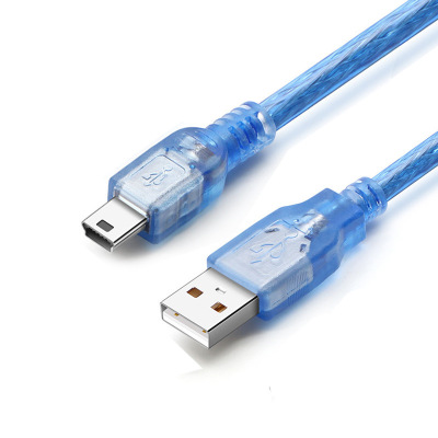 Copper Miniusb5p Data Cable V3 Transparent MiniUSB Cable T-Shaped Plug Camera Mobile Phone Charging Cable