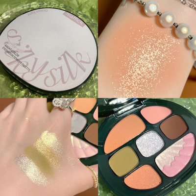 Silk Eight-Color Eye Shadow Powder Plate Eye Brightening Natural Repair Highlight Blush Eye Shadow Makeup Palette