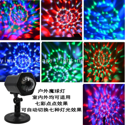 Factory Direct Sales Led Outdoor Waterproof Cast Aluminum Inserted Crystal Colorful Magic Ball Light Dynamic Water Pattern Projection Decorative Lamp