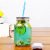 Glass Handle Mason Bottle Cock Handle Mason Jar Internet Celebrity Glass Mason Cup Cup with Suction Tubes