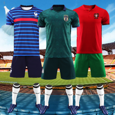 2022 World Cup Jersey France Germany Portugal C Luo Soccer Suit Set Male Adult and Children Competition Team Uniform