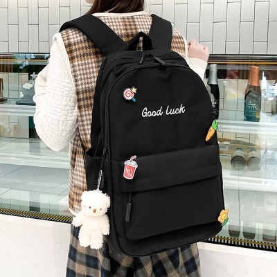 Schoolbag Female Student Korean Style Large Capacity Middle School Student Schoolbag Female Ins Backpack Double Layer Waterproof Nylon College Fashion