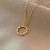 European and American Simple Ins Twist Circle Necklace Cold Style Geometric Retro Titanium Steel Clavicle Chain Personality Trendy Pendant