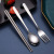 Stainless Steel Portable and Cute Chopsticks Spoon Fork Set Office Worker Student Modern Tableware Three-Piece Set for One Person