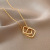 Titanium Steel Geometric Buckle Necklace for Women Light Luxury Minority Design Pendant Trendy Temperament Internet Influencer Cold Style Clavicle Chain