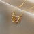 Light Luxury Full Diamond Design Necklace for Women 2021 New Bear Letter Collarbone Necklace Ins Trendy Cold Pendant