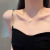 Korean Style Ins Style Fashion Zircon Titanium Steel Necklace Personality Bow Full Diamond Pendant Niche Design Clavicle Chain