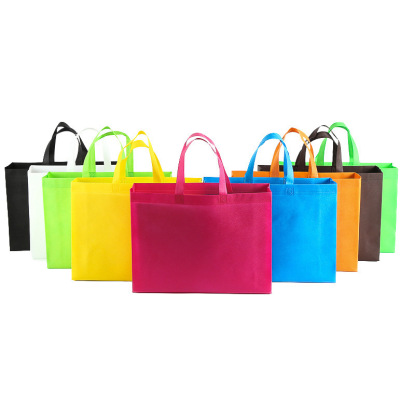 Non-Woven Bags Customization Logo Laminating Bag Non-Woven Handbag Folding Training Shopping Ad Bag Customized Spot