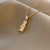 INS Trendy Personalized Fashion Bamboo Titanium Steel Necklace Female Online Influencer Simple Full Diamond Clavicle Chain Cold Style Design Pendant