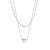 Isn Style Fashion Personality Double Layers Loving Heart Titanium Steel Necklace Women's Retro Hip-Hop Fashion Clavicle Chain Cold Style Pendant