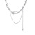 Retro Aloofness Style Diamond-Embedded Geometric Pin Titanium Steel Necklace Elegant Double-Layer Personalized Clavicle Chain Design Pendant