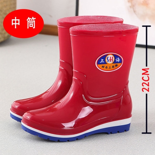 rain boots high tube stylish rain boots fleece-lined warm rain shoes non-slip thickened rubber shoes adult waterproof shoes mid tube rubber boots
