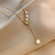 Korean Style Fashionable Simple Titanium Steel Necklace for Women Ins Style Trendy Short Pearl Necklace Cold Style Retro Trendy Pendant